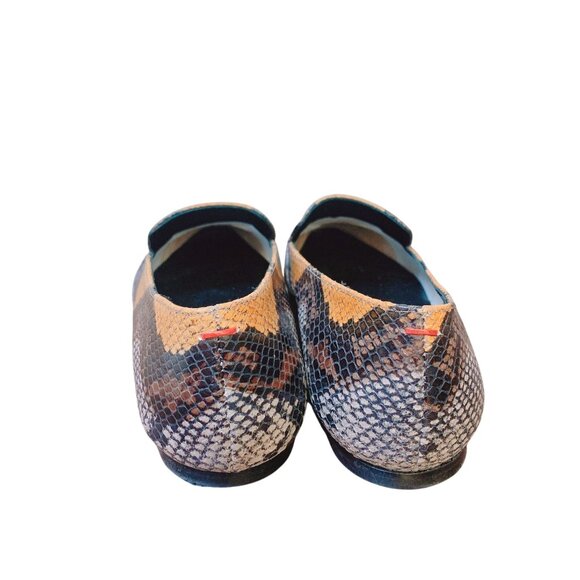 Aeyde Pointed-Toe Leather Snake Design Loafers 9 - Picture 4 of 6